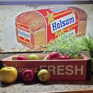 Always Fresh Red Wooden Crate